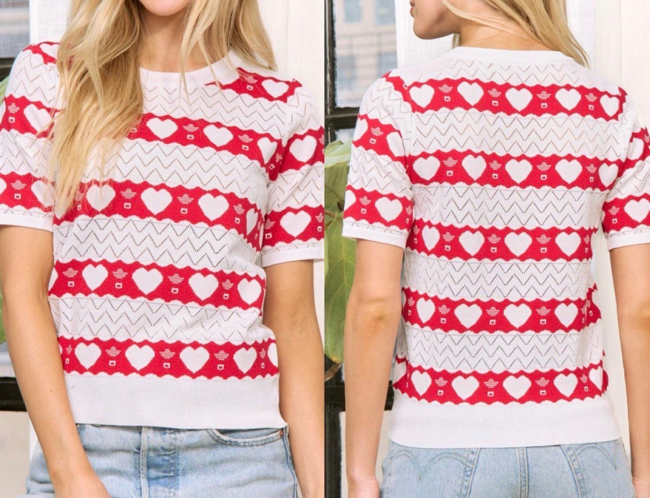 Red Hearts Top