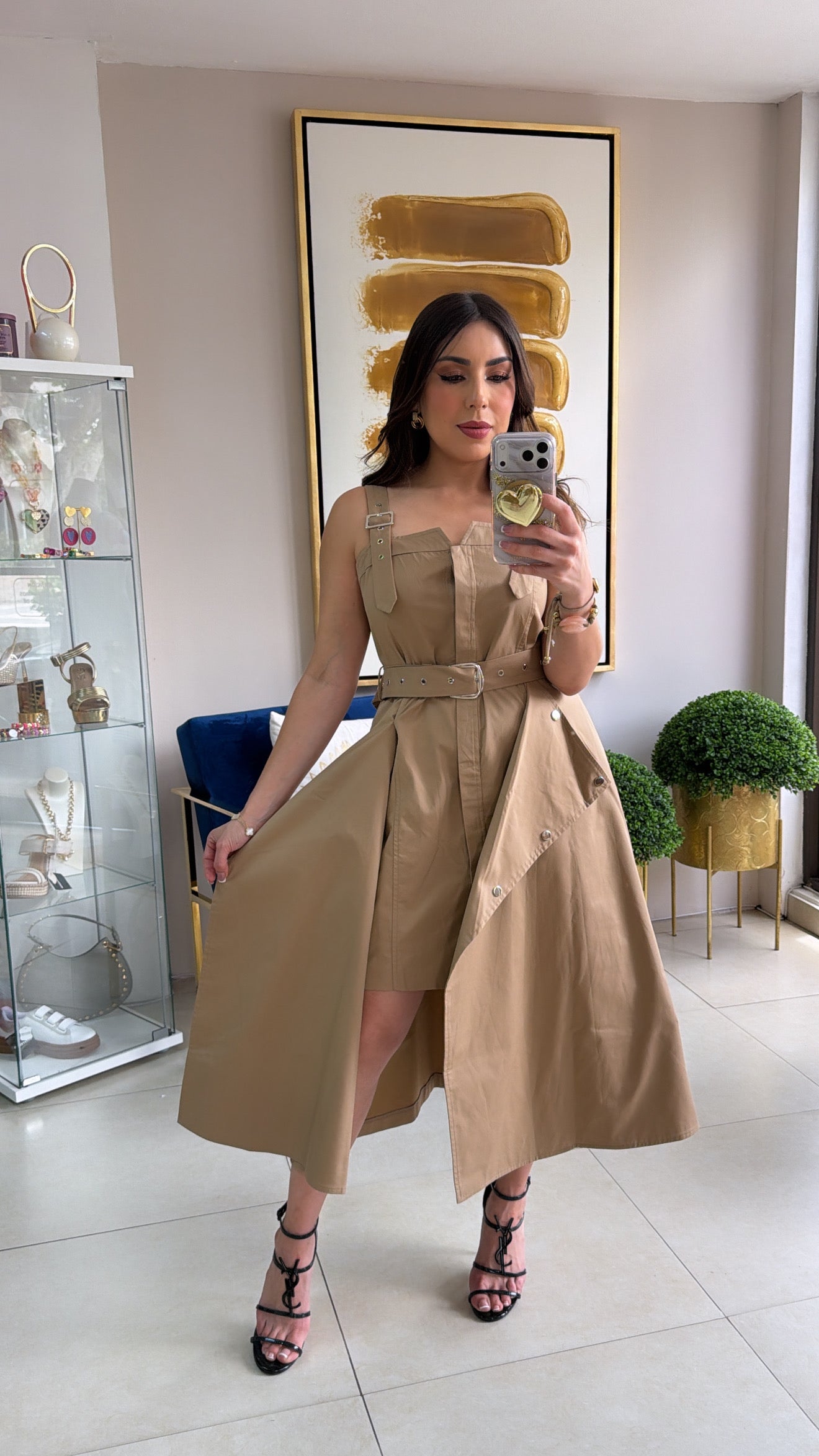 Khaki Midi Dress