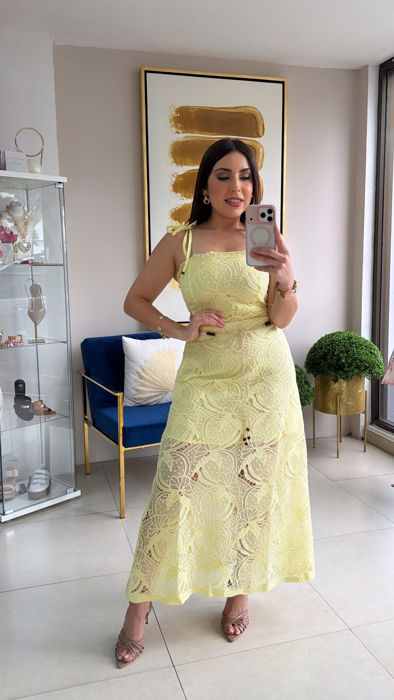 Yellow Crochet Skirt Set