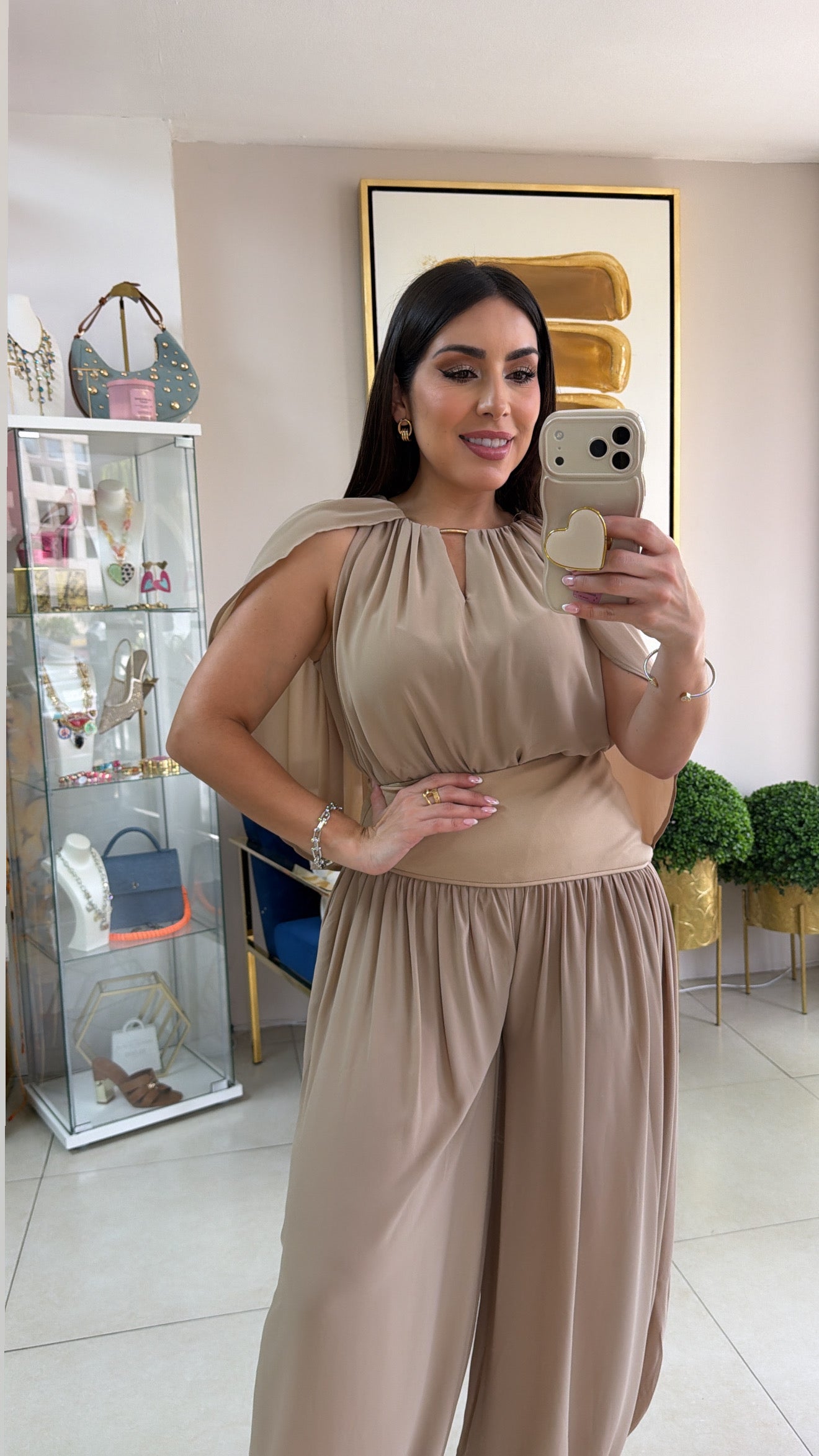 Beige Bombacho Set