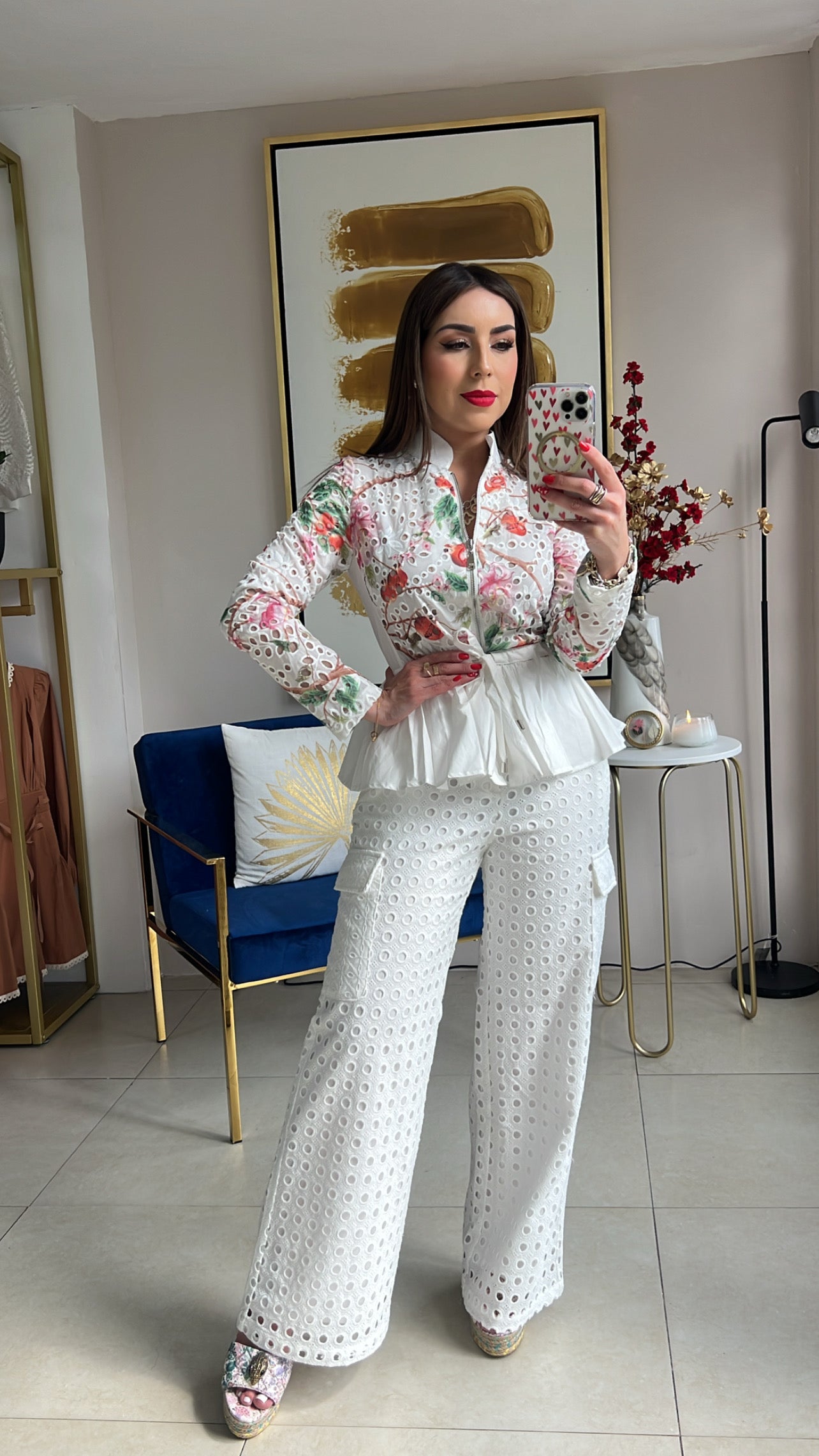 Floral Eyelet Top