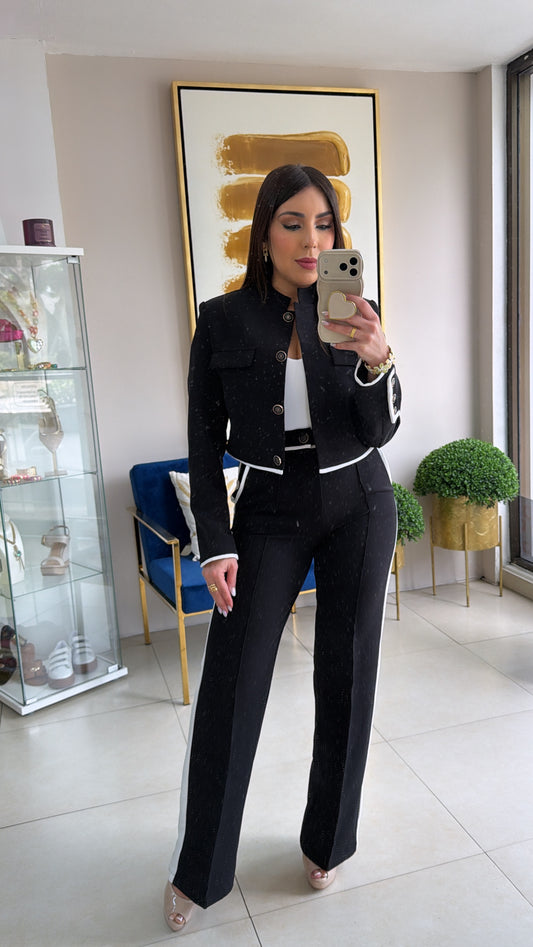 Black Blazer and Pant Set