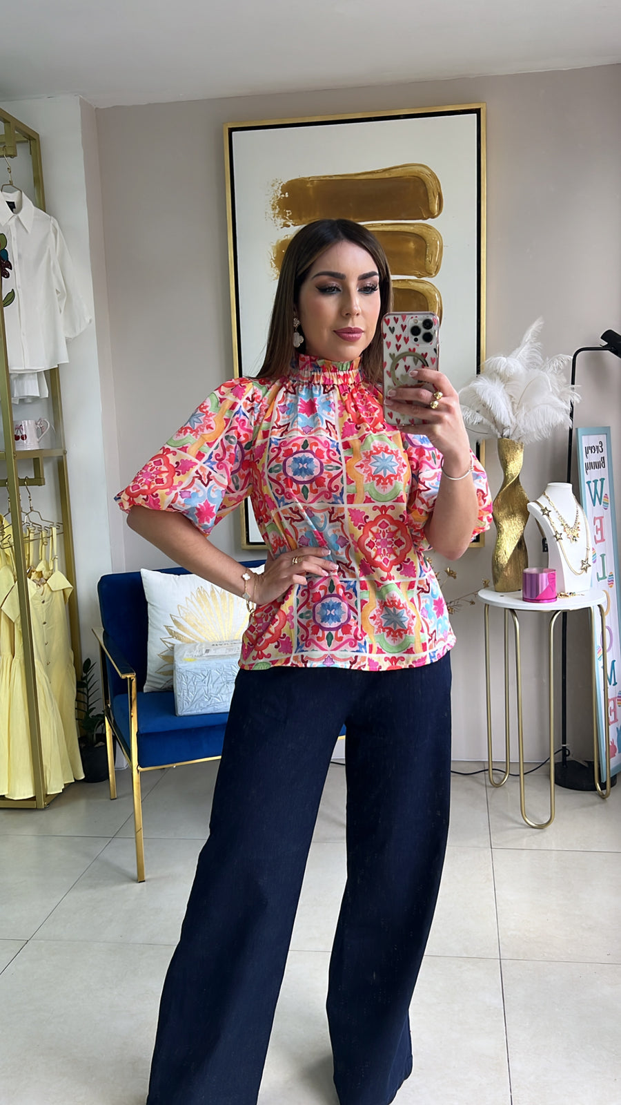 Mosaic Print Top