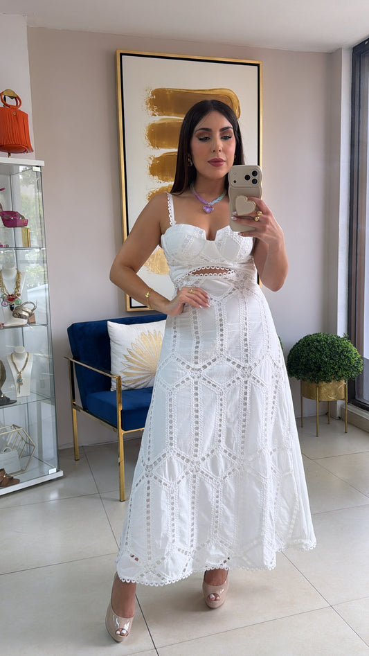 White Embroidered Dress