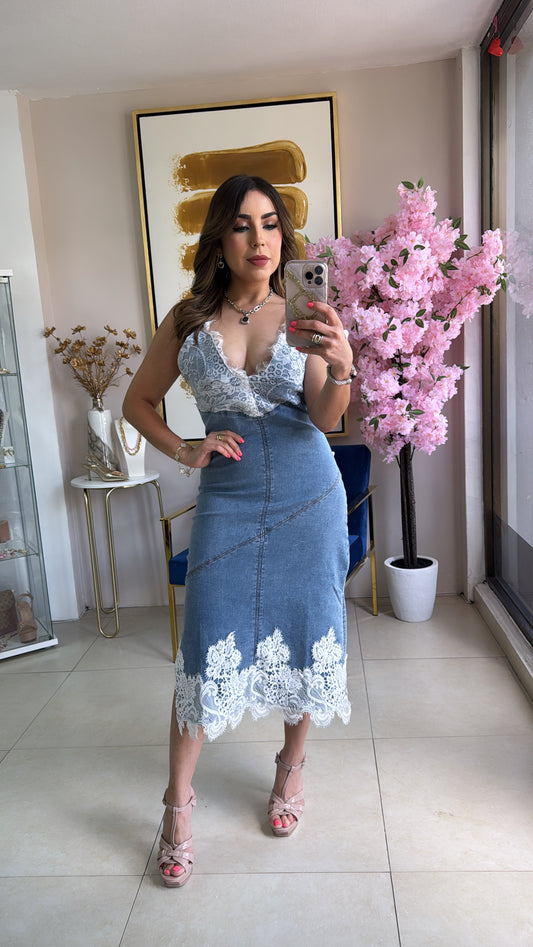 Denim & Lace Dress