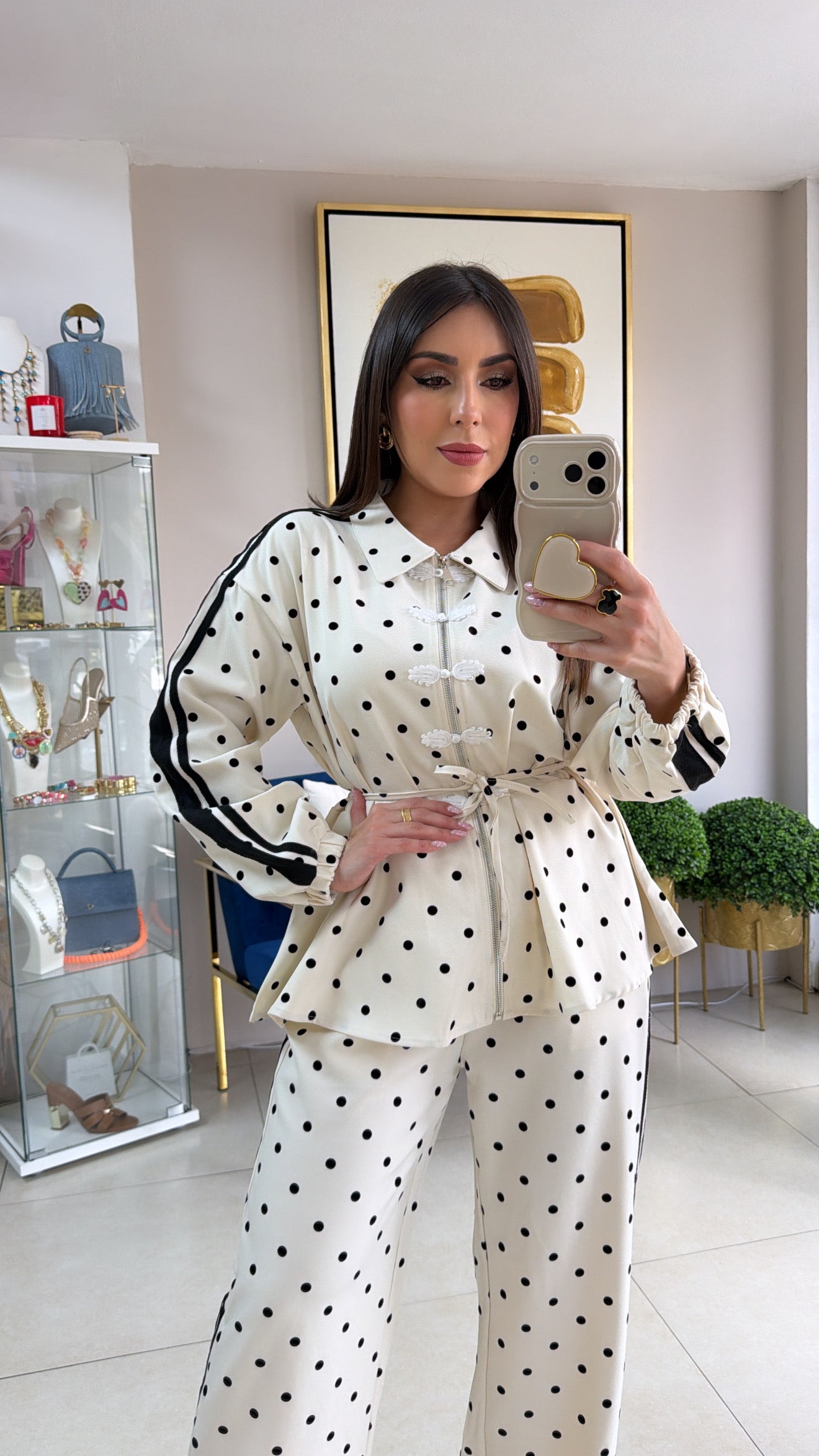 Ivory Polka Pant Set