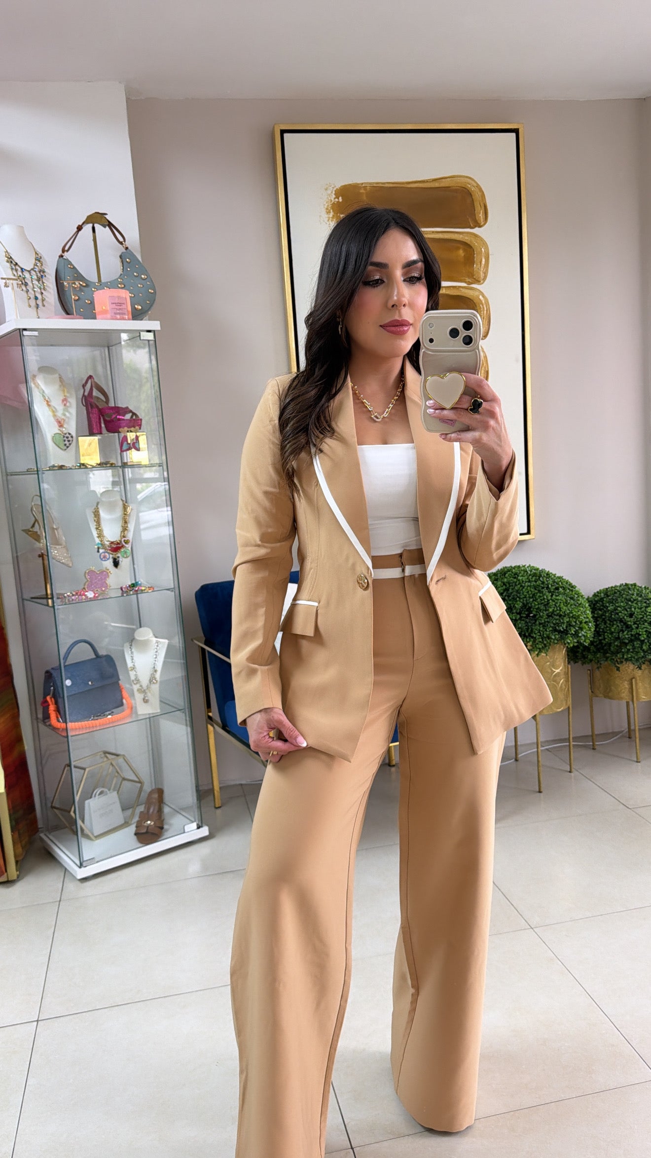 Beige Blazer Set