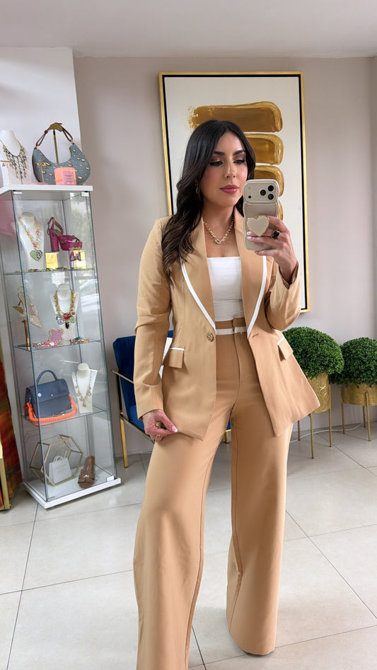 Beige Blazer Set
