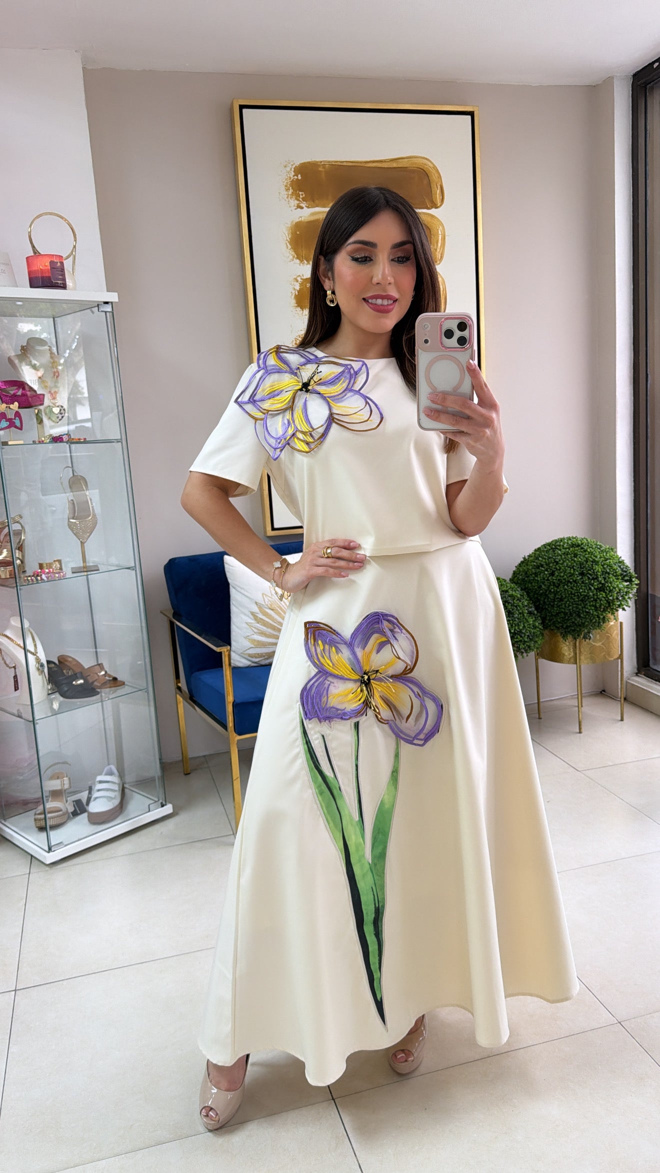 3D Flower Skirt Set