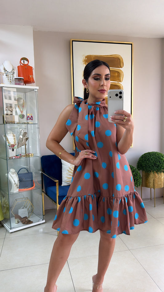 Brown Polka Dress