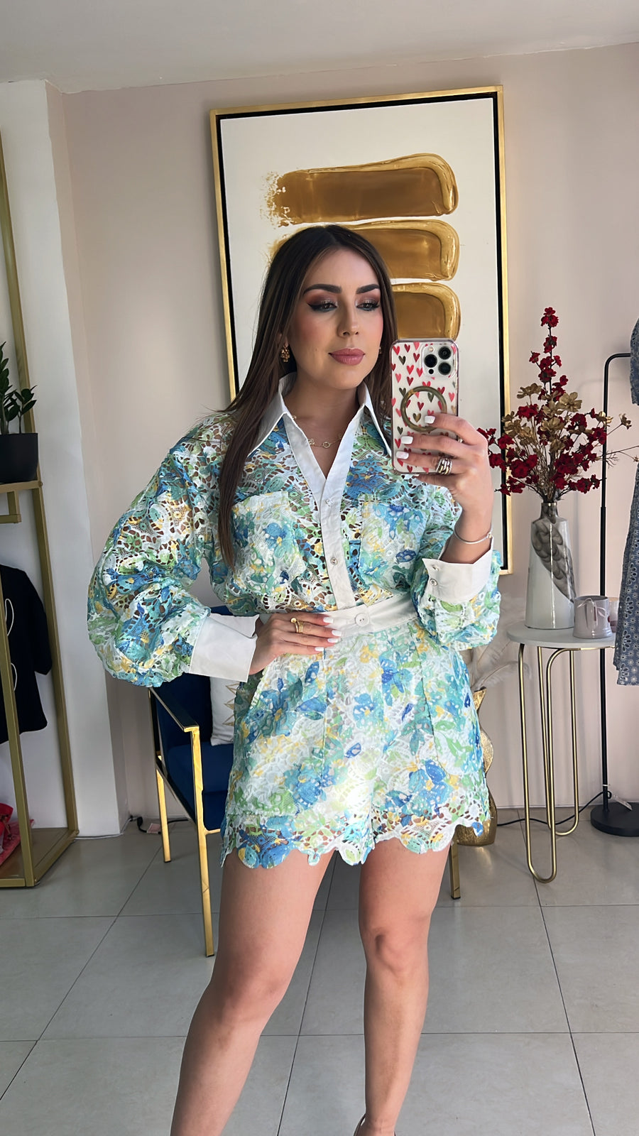 Floral & Lace Short Set