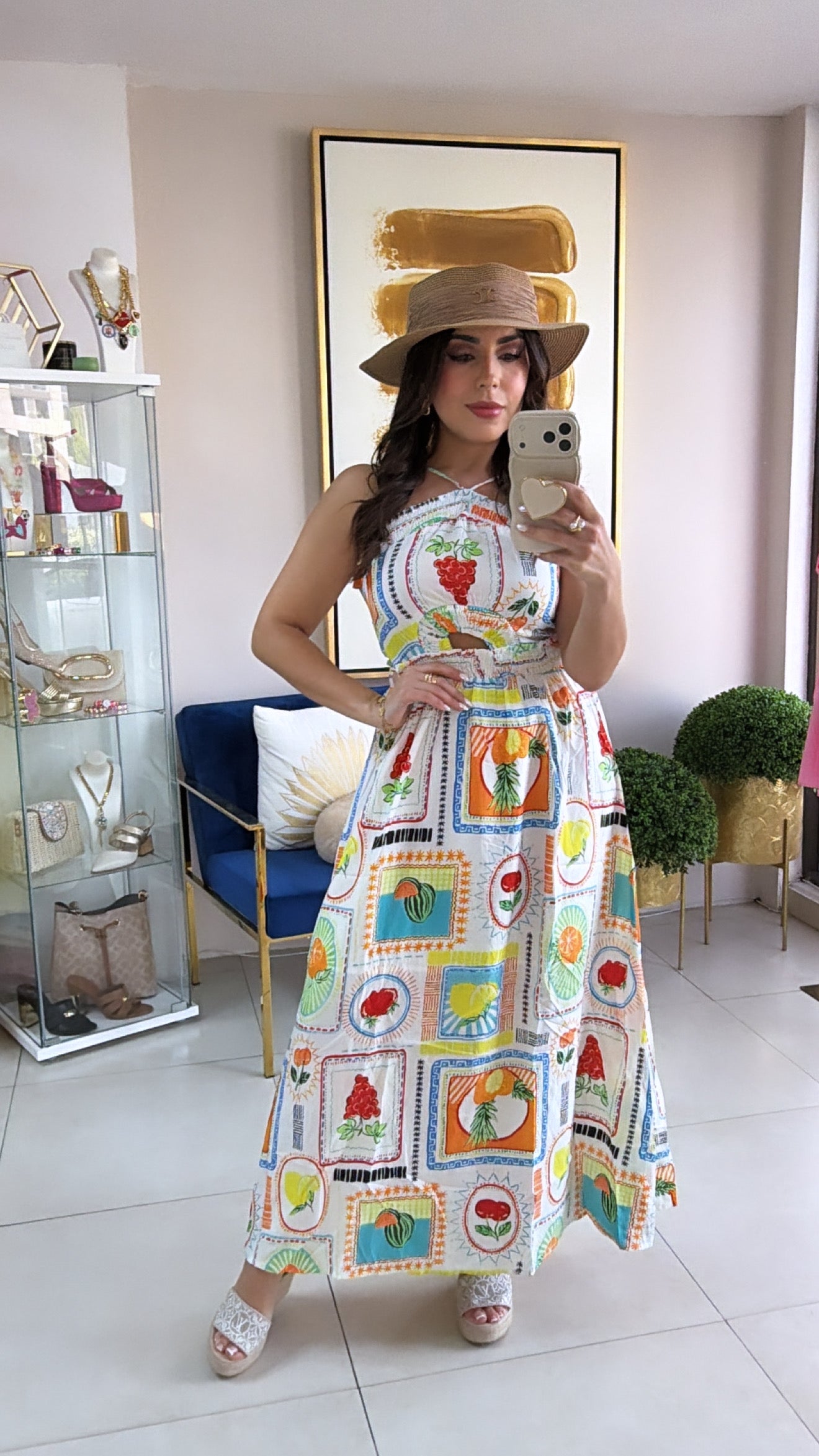 Fruits Print Long Dress