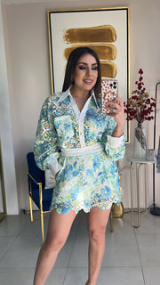 Floral & Lace Short Set