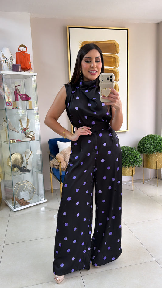 Polka Purple & Black Set