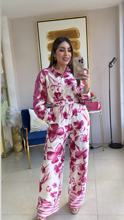 Magenta Floral Pant Set