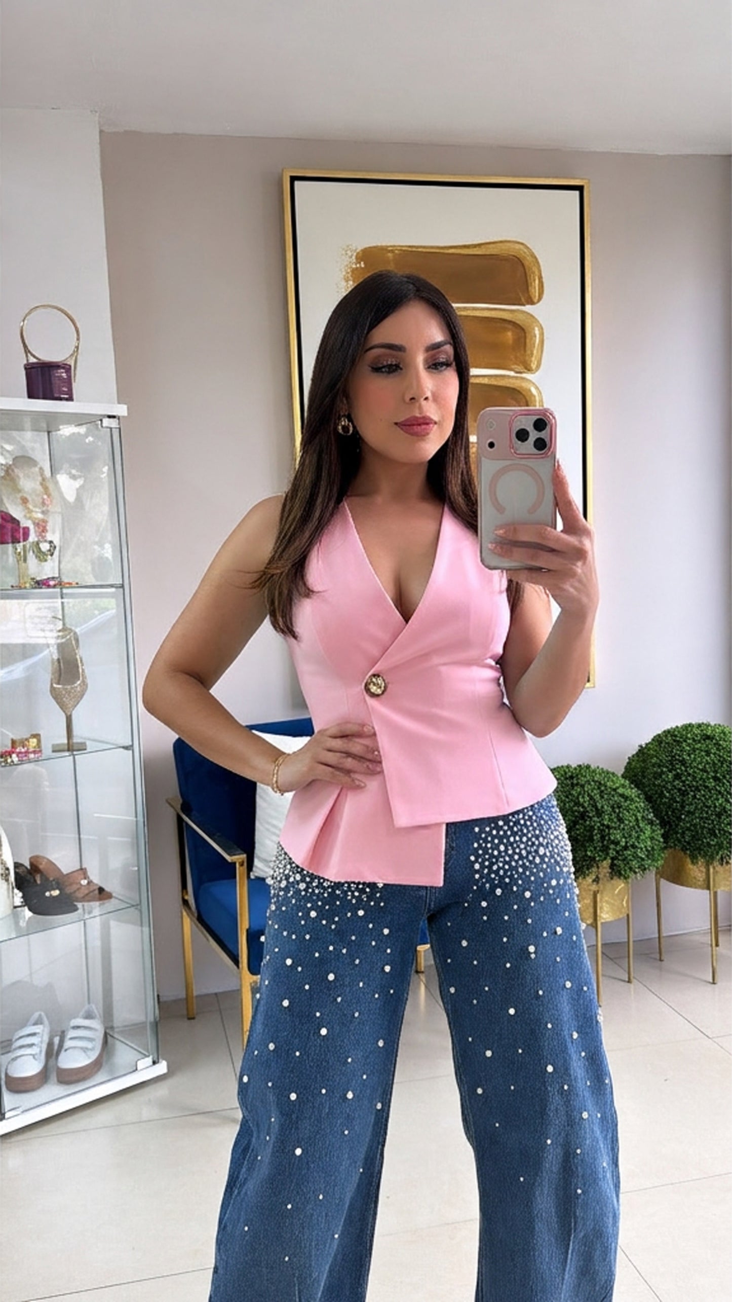 Pink Asymmetric Vest