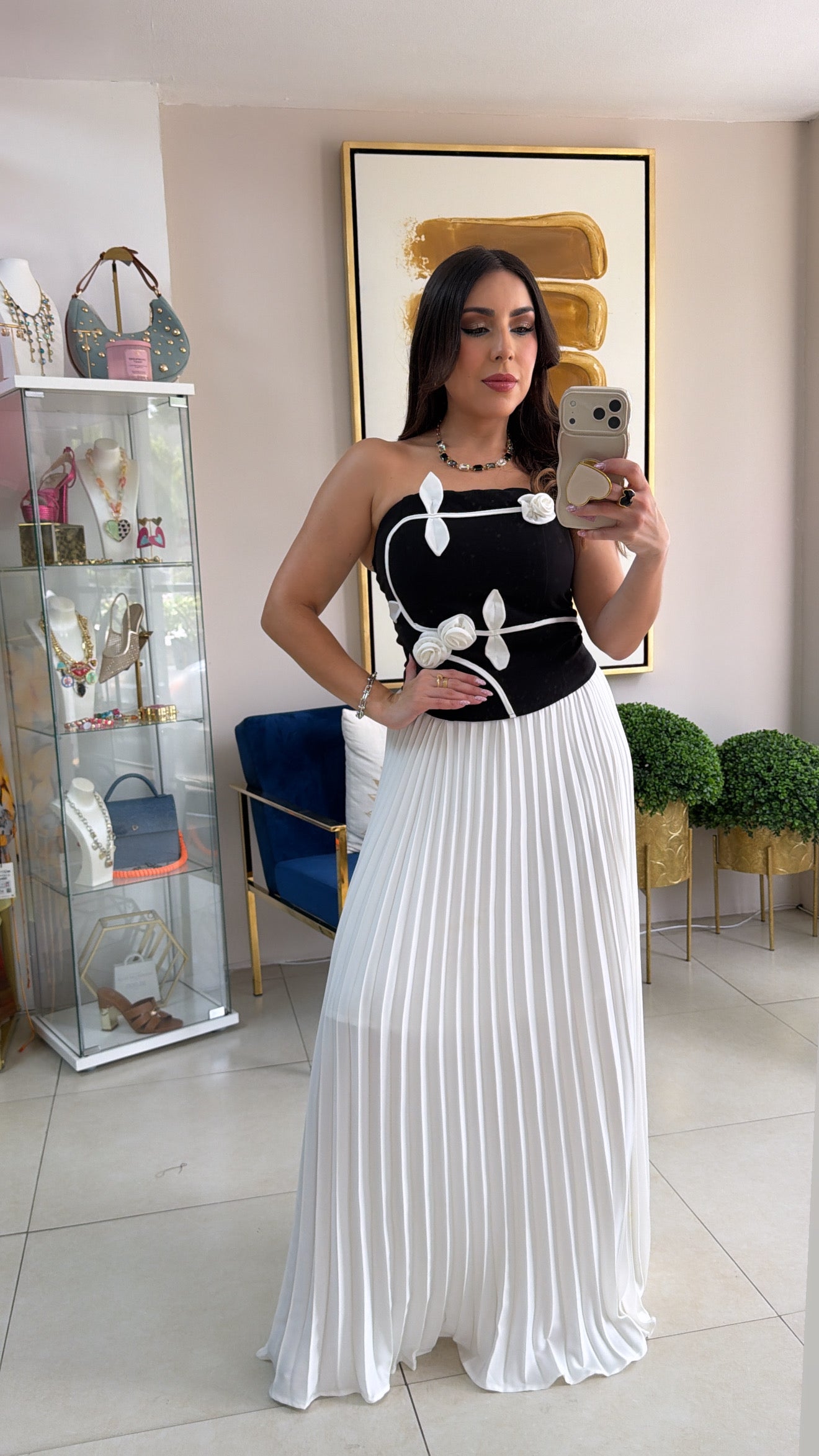 Black & White Skirt Set