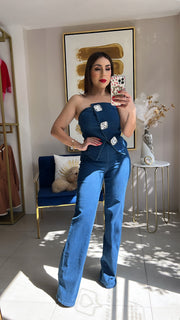 Jewel Denim Jumpsuit