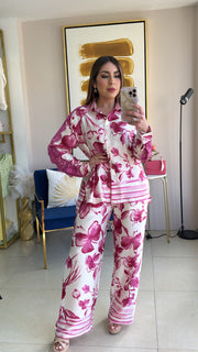 Magenta Floral Pant Set