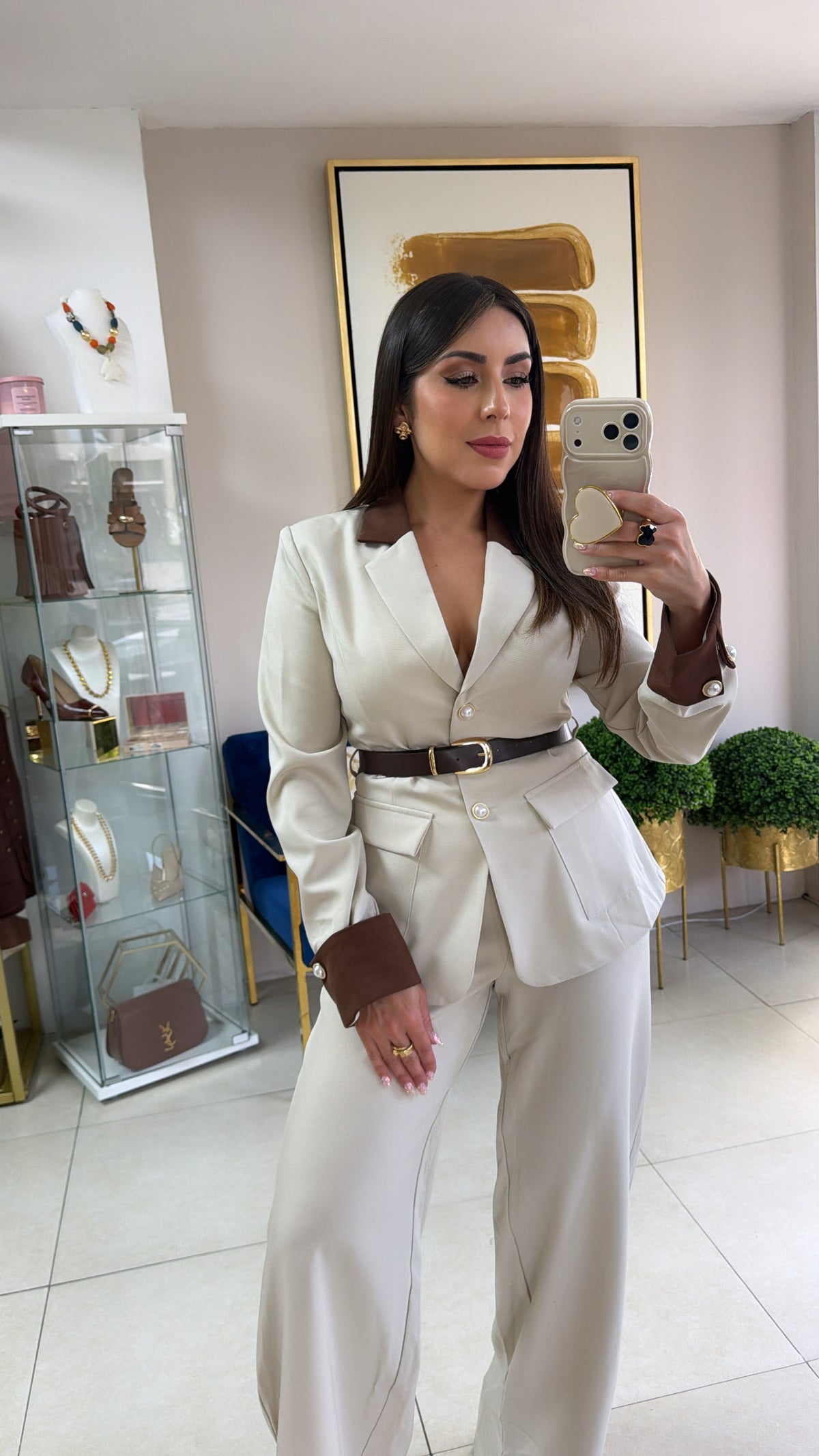 Taupe Blazer Set
