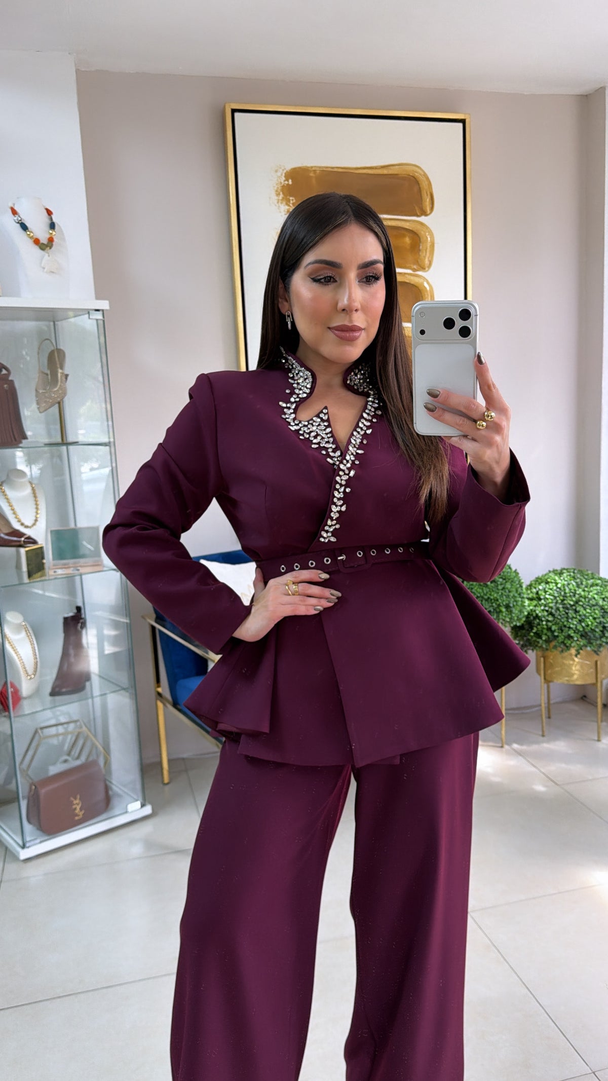Rhinestones Berry Blazer Set
