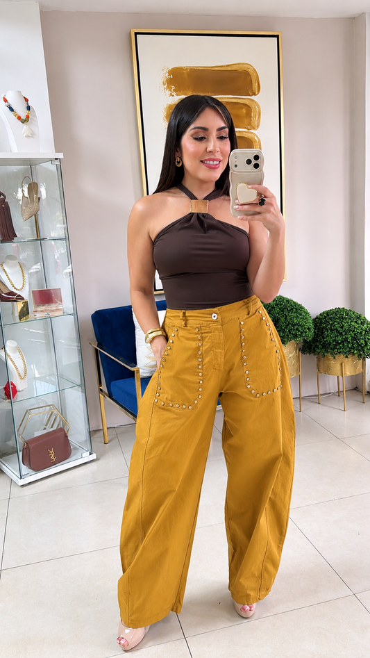 Mustard Barrel Pants