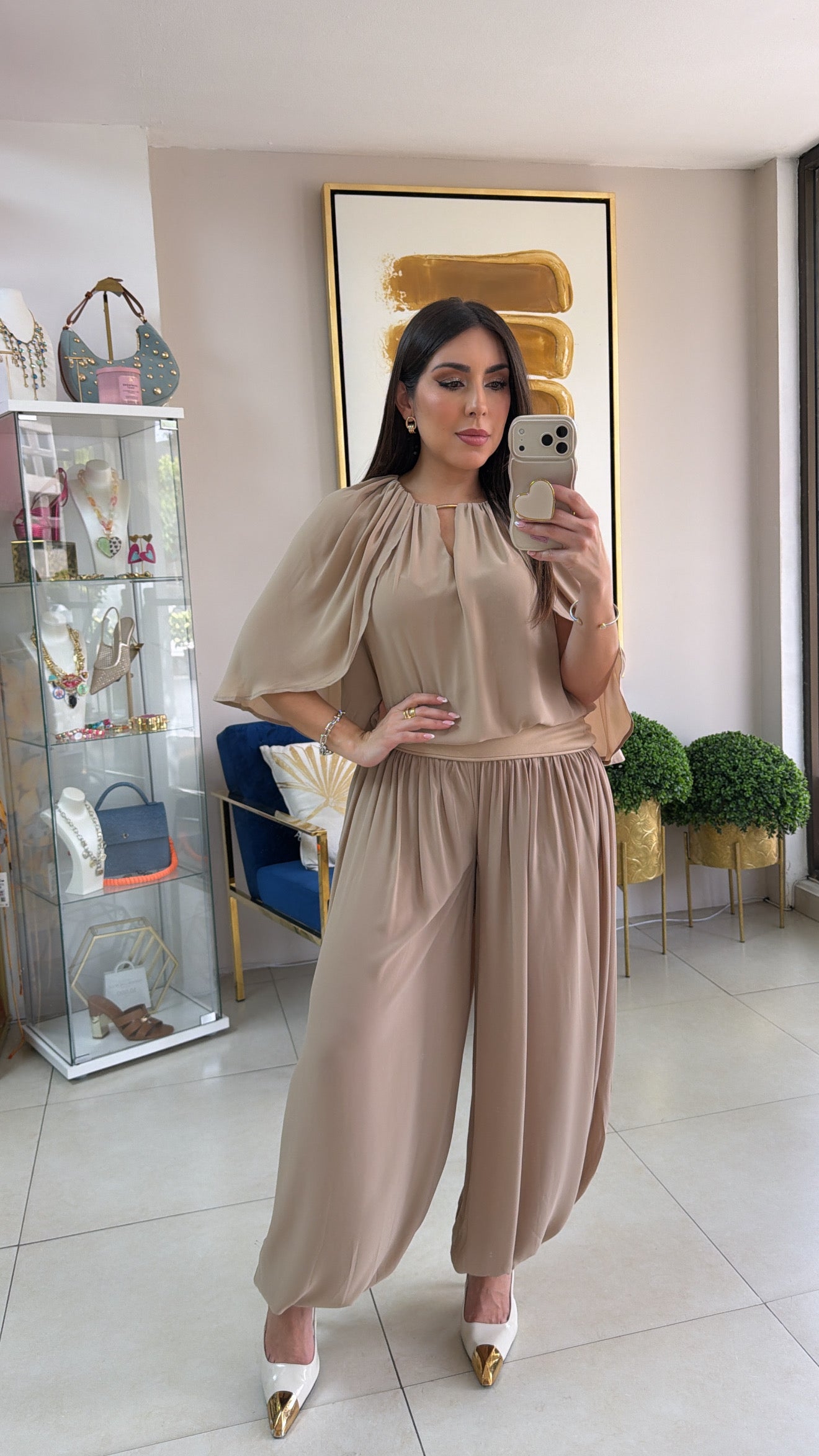 Beige Bombacho Set