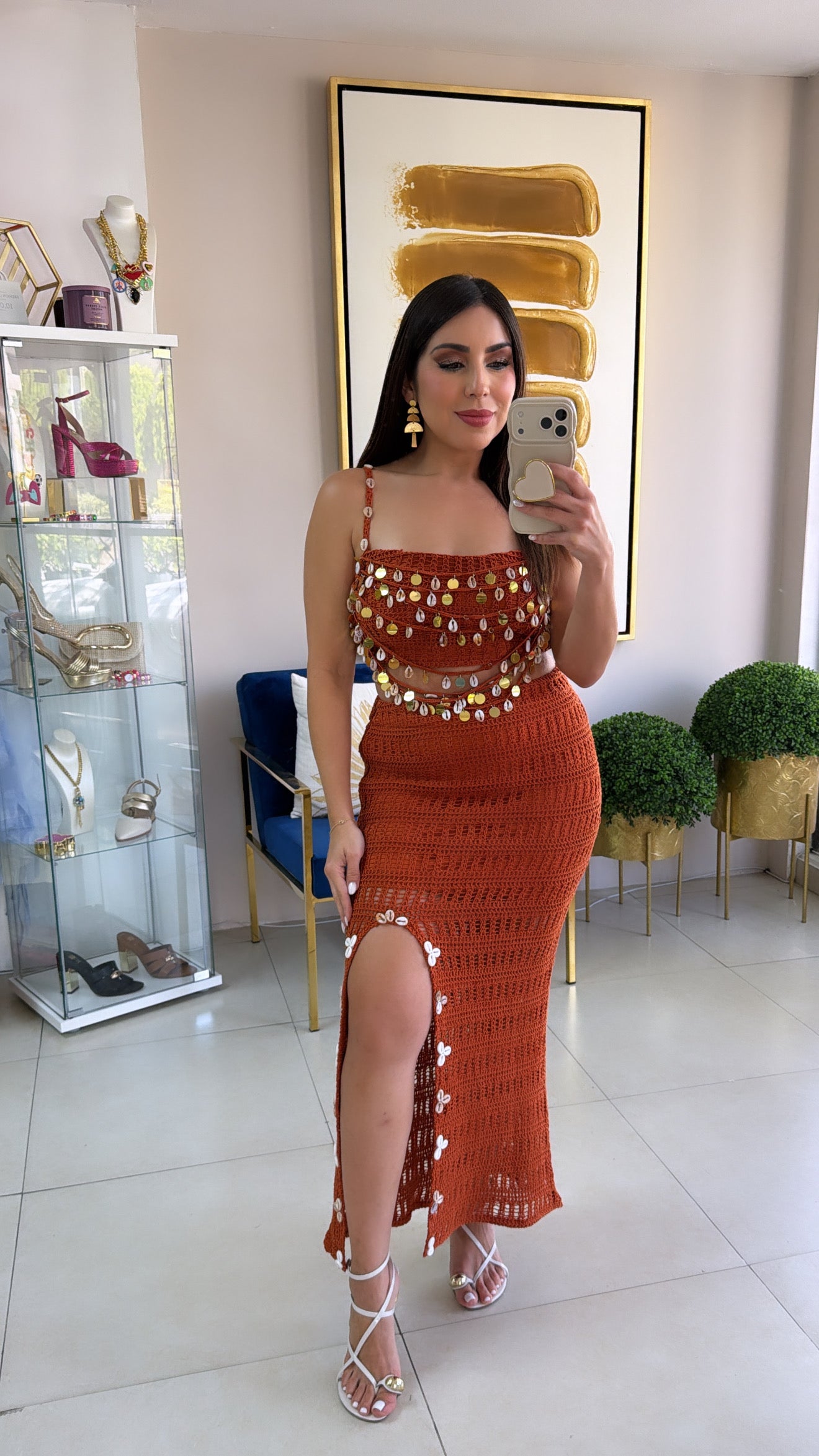 Terracotta Skirt Set