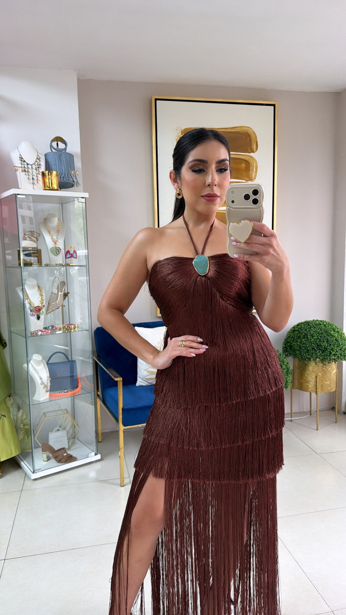 Brown Fringe Dress