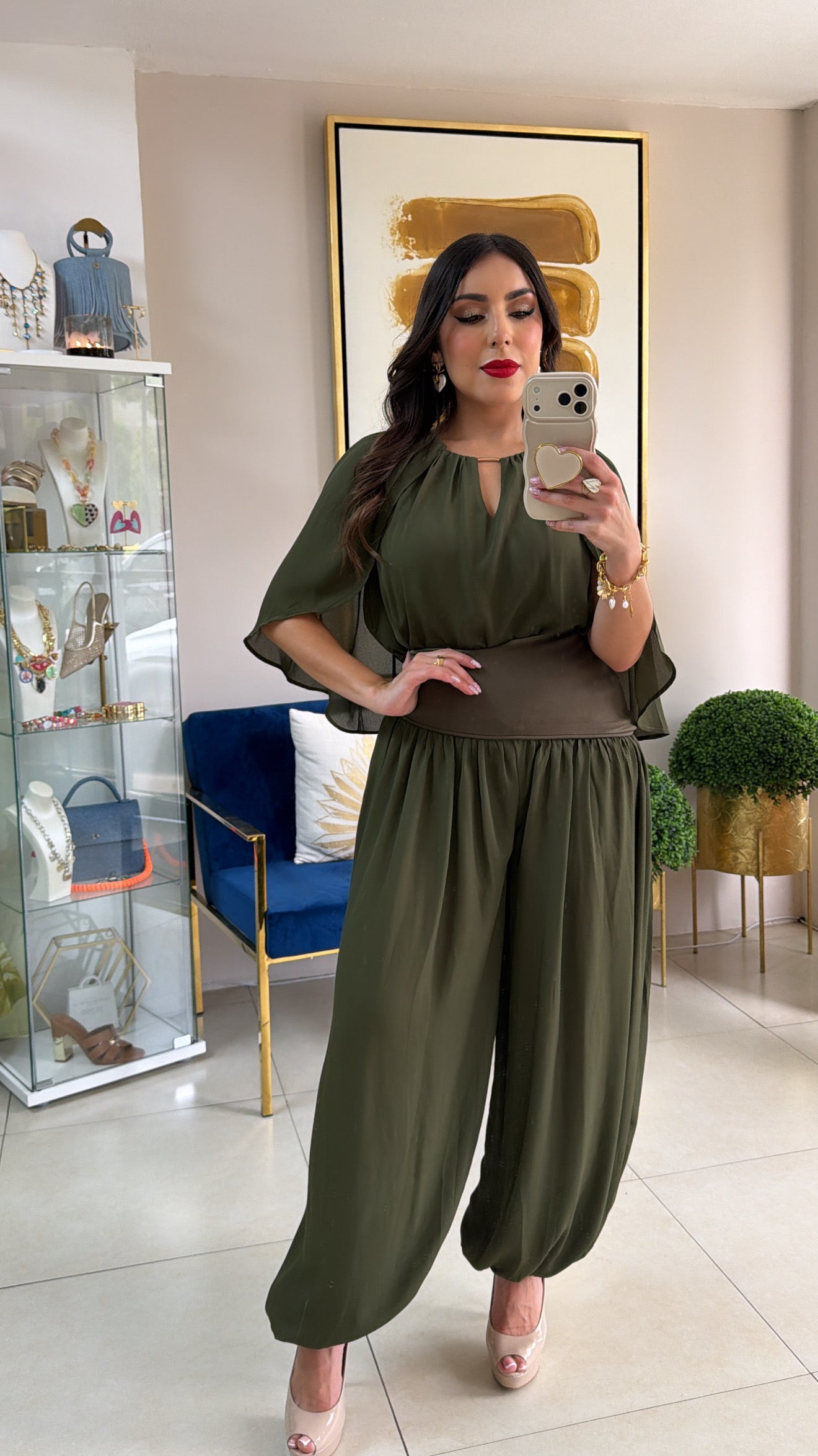 Olive Bombacho Pant Set