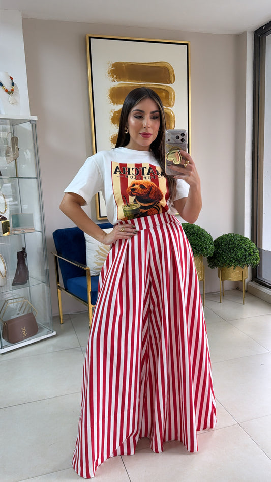 Red Stripes Palazzo