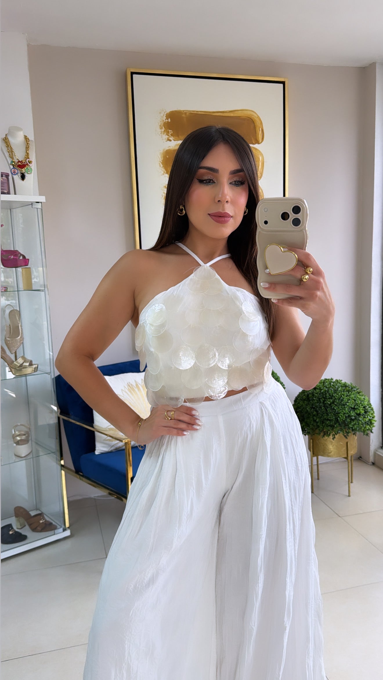 White Shells Pant Set