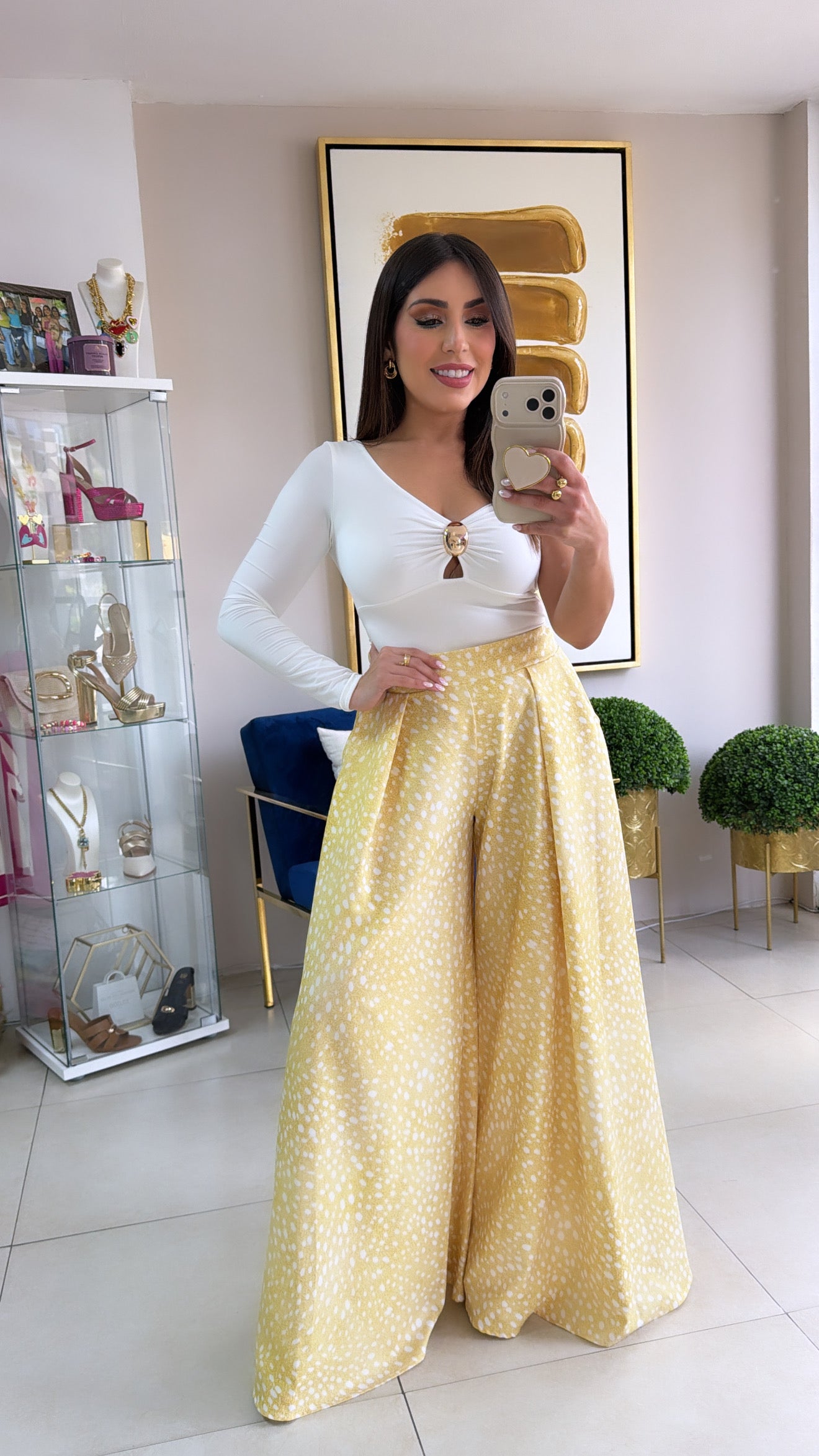 Yellow Bambi Print Palazzo