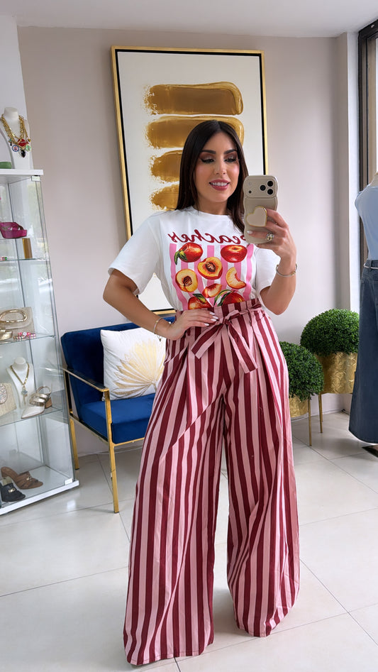 Pink & White Italian Pant