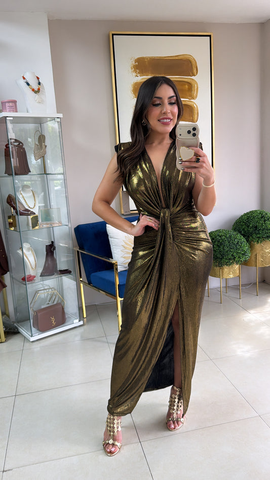 Gold Shine Italian Dress