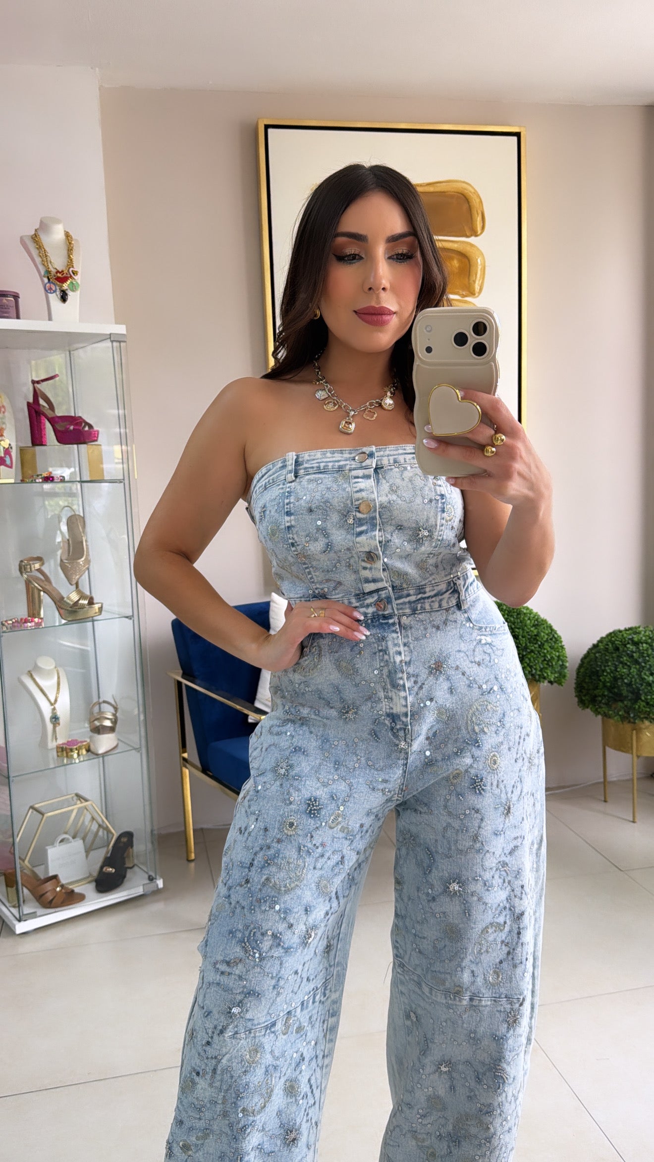 Denim Barrel Jumpsuit