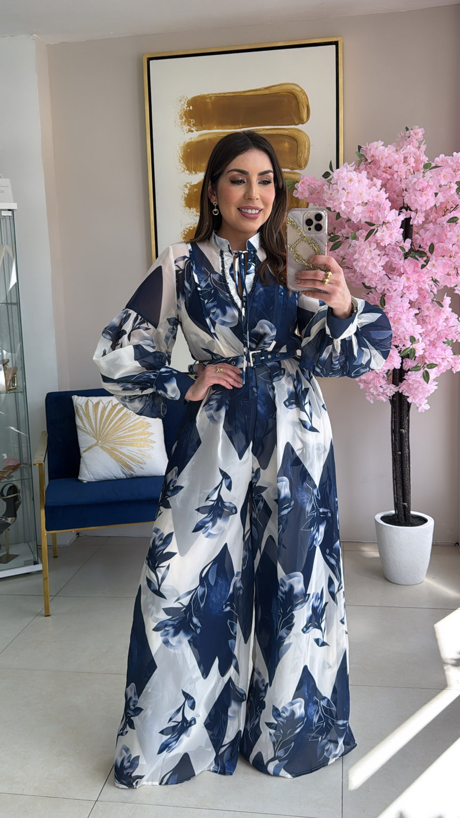 Blue Floral Jumpsuit
