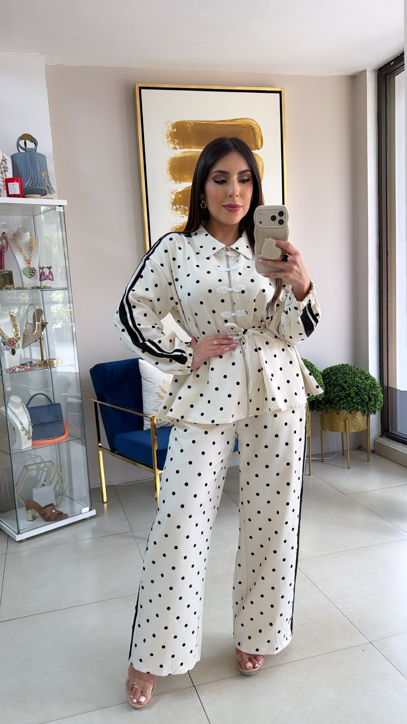 Ivory Polka Pant Set