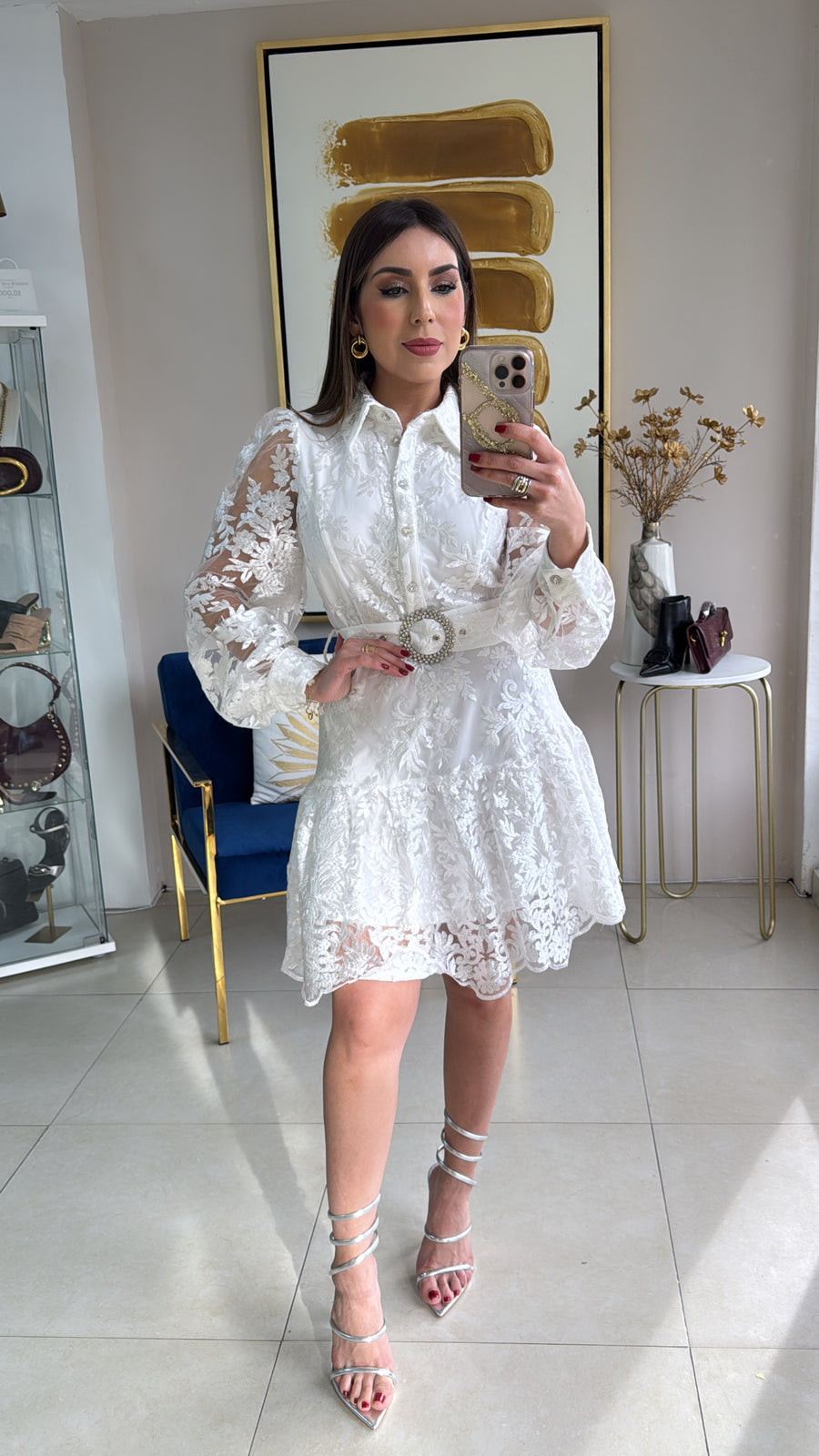 White Lace Short Dress