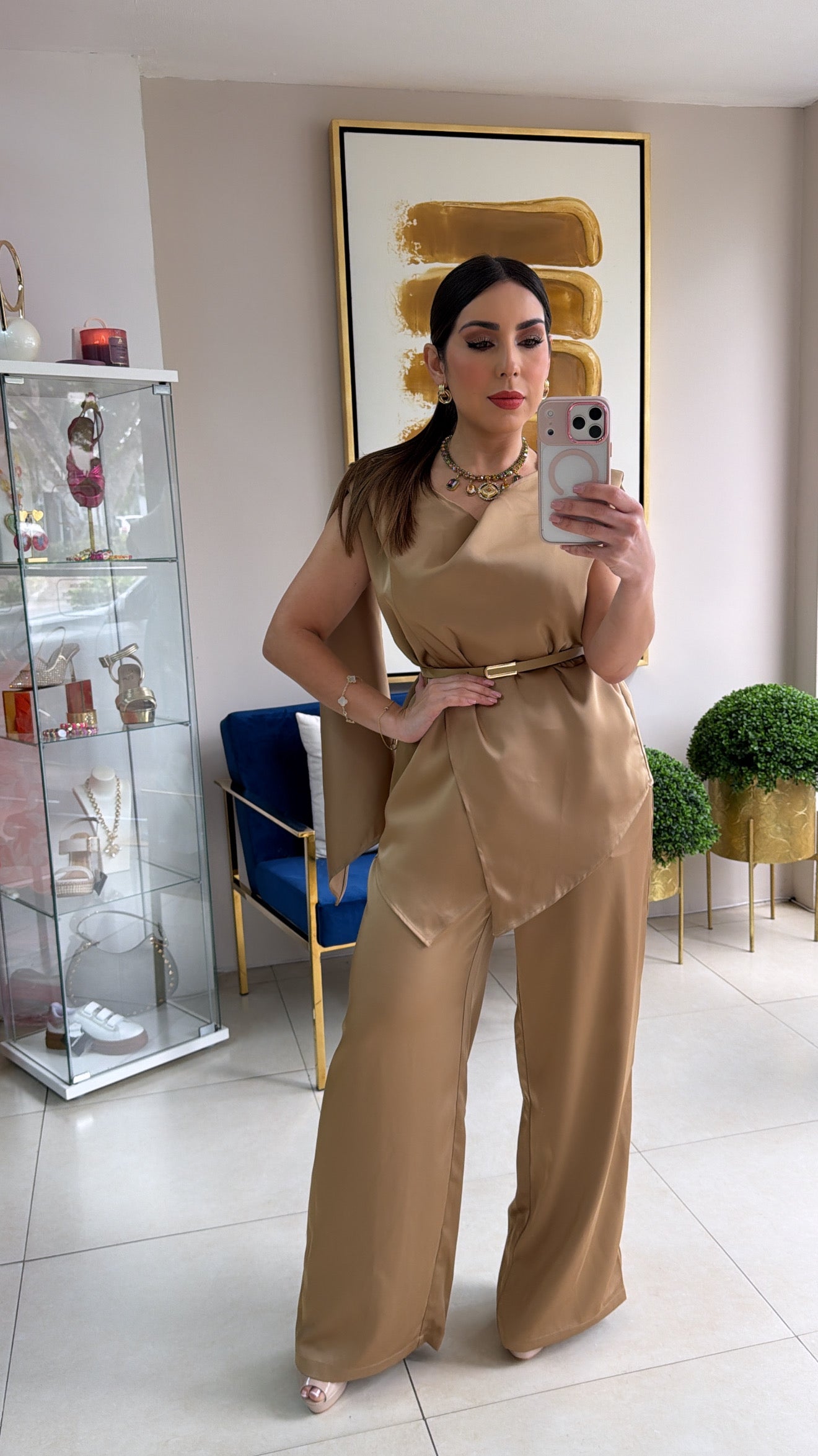 Bronze Satin Tunic Set