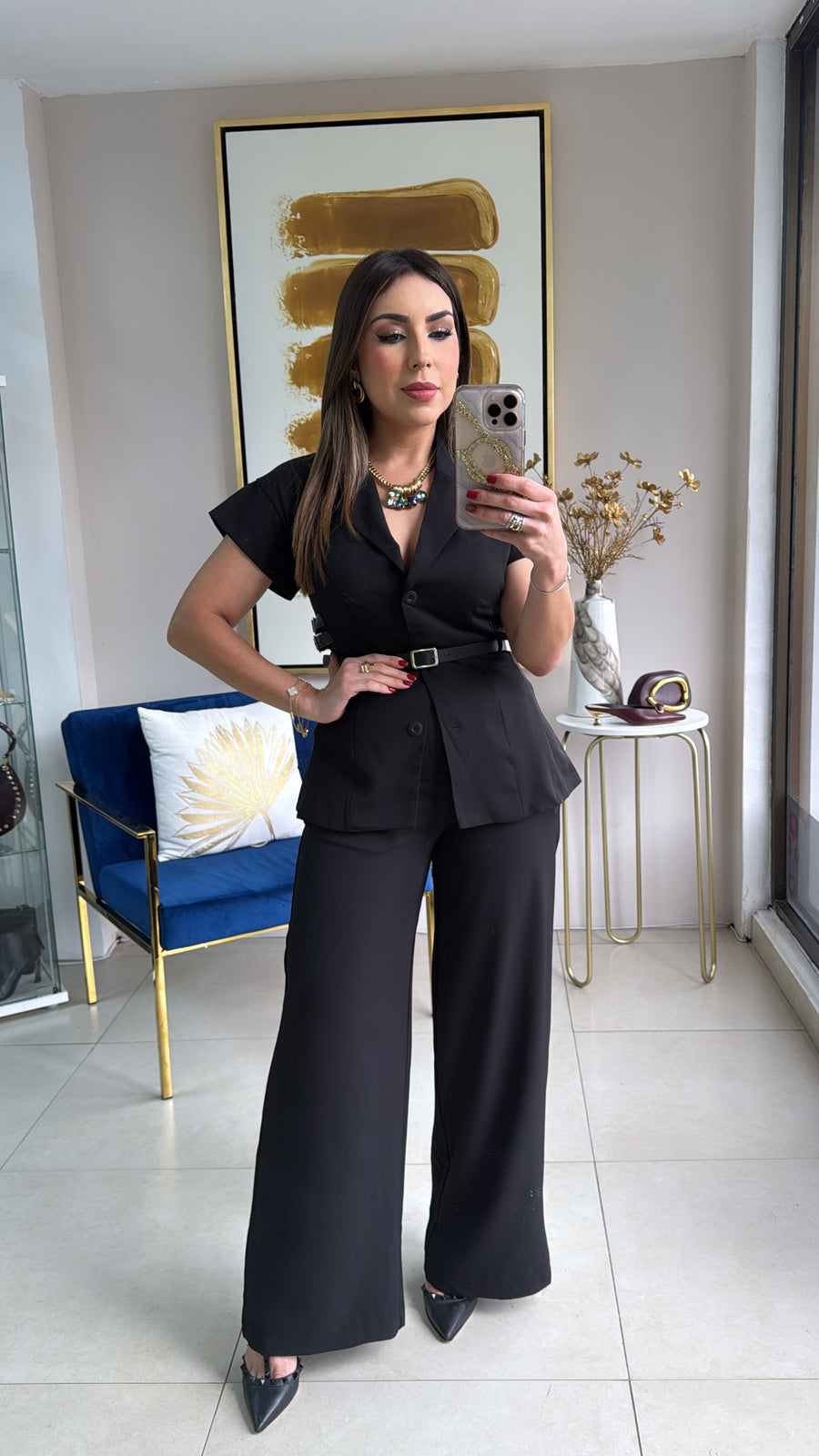 Black Pant Set