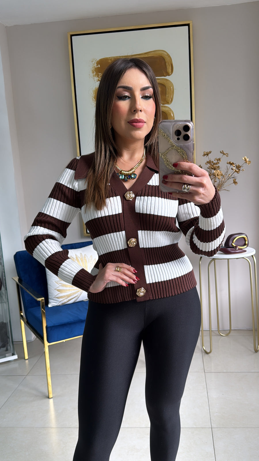Brown & White Sweater