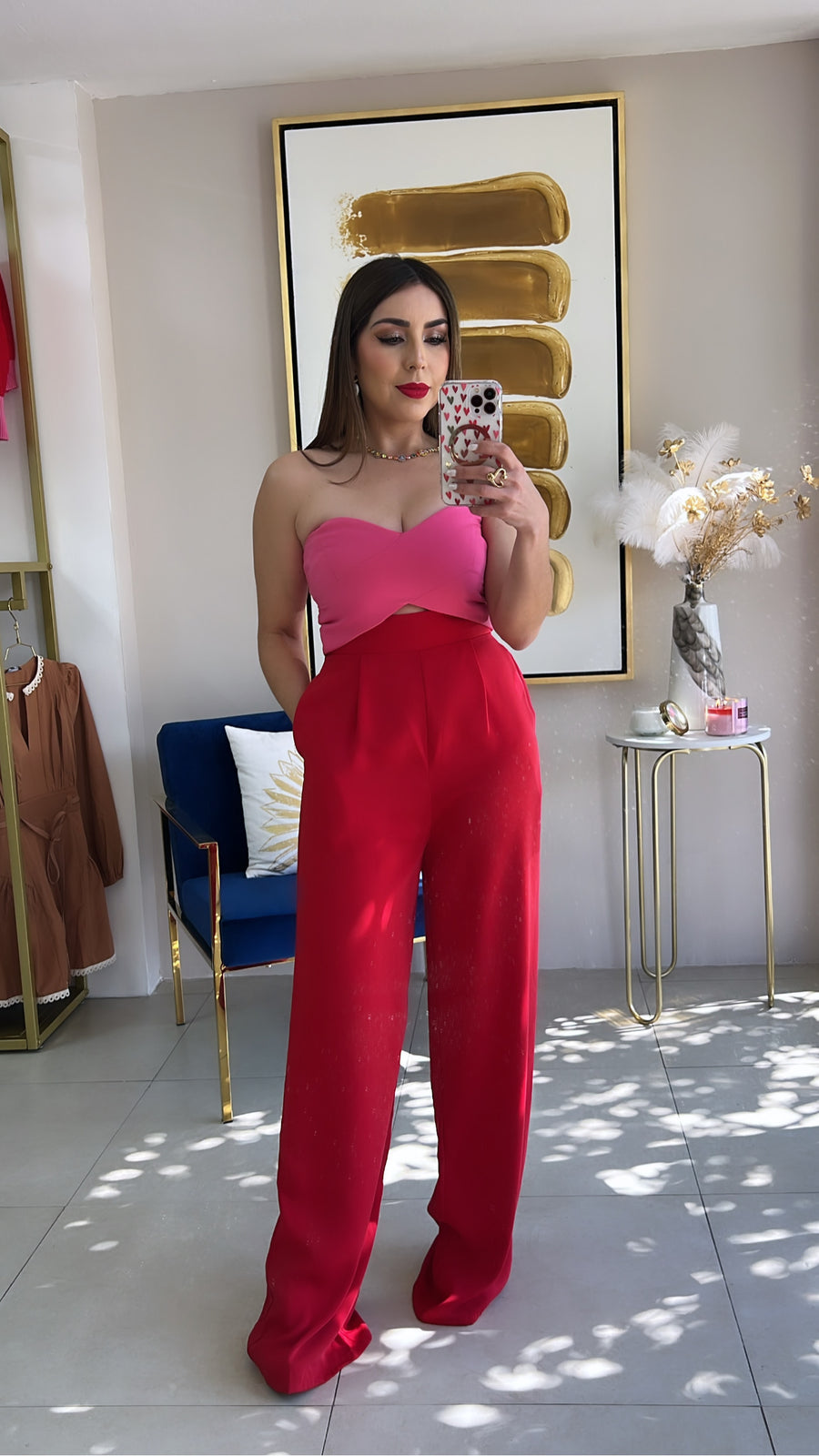 Color Block Wide Leg Jumpsuit