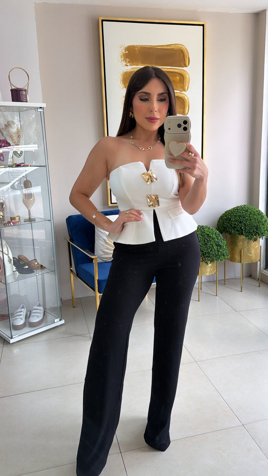 Black & White Pant Set