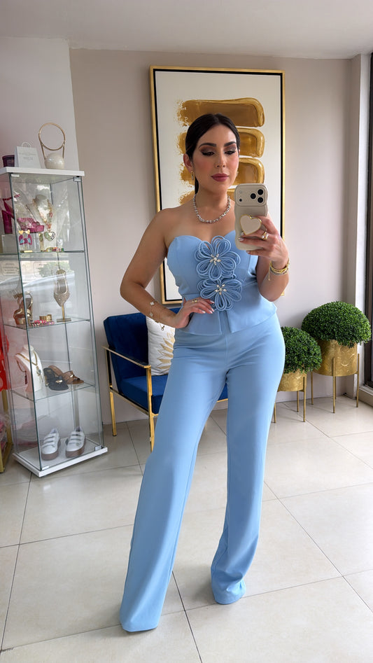 Blue Flower Jumpsuit