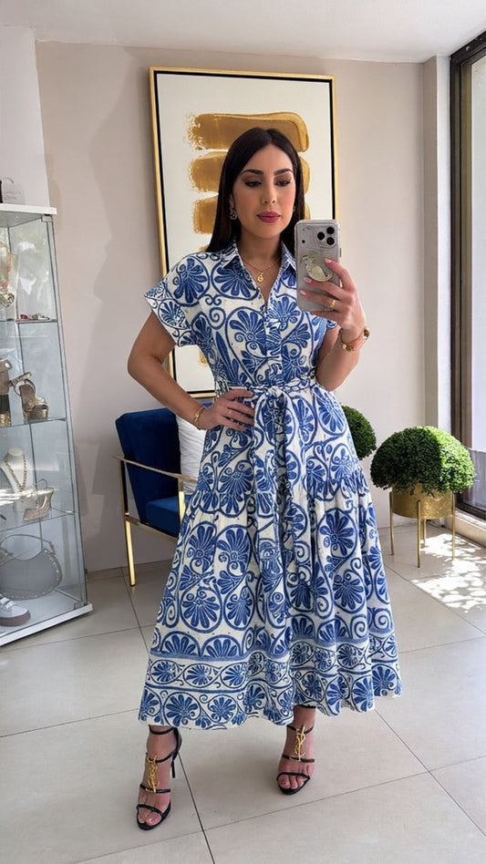 Floral Blue Dress