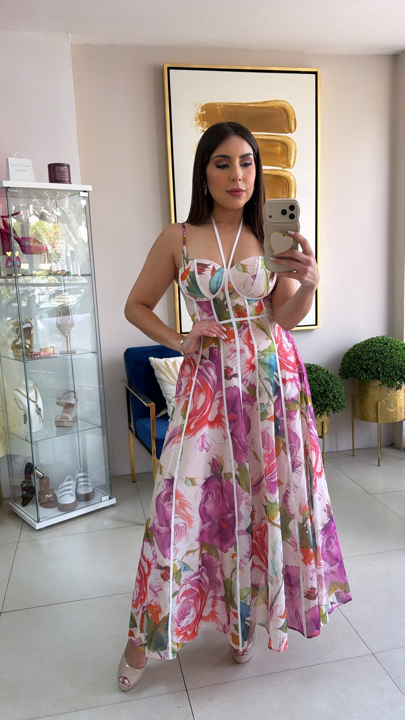 Purple Floral Long Dress