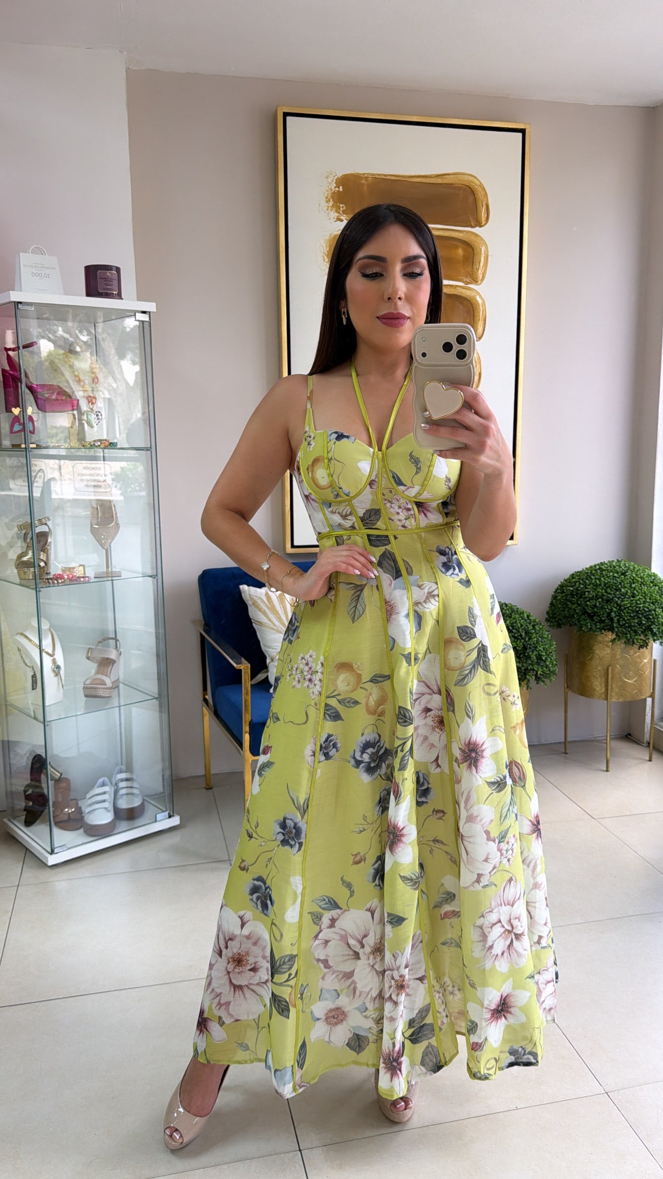 Green Floral Long Dress