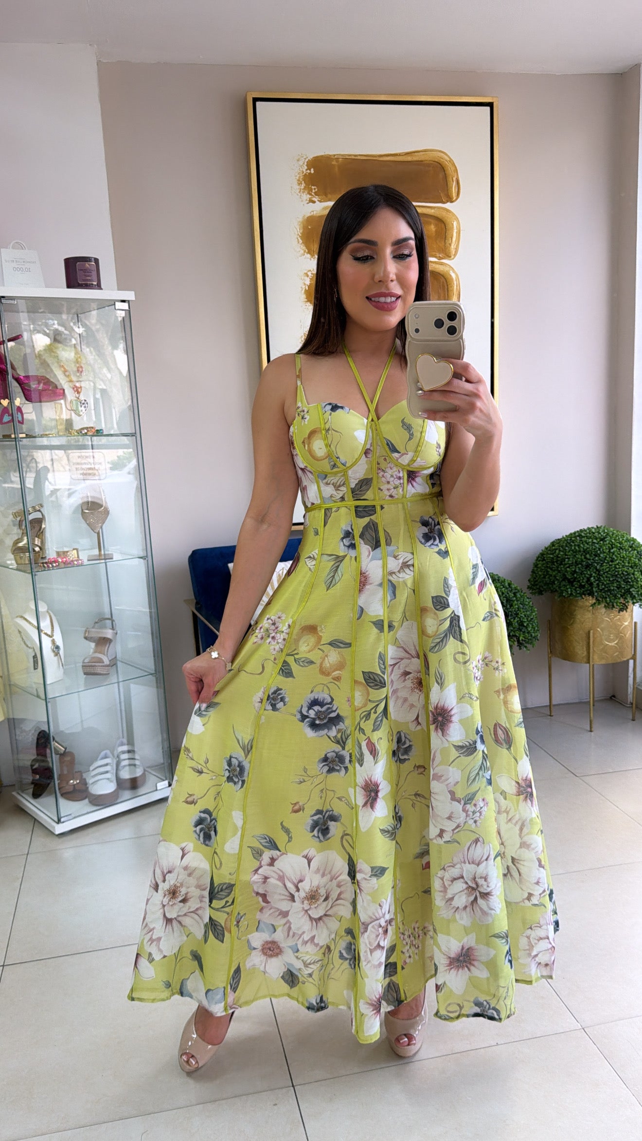 Green Floral Long Dress