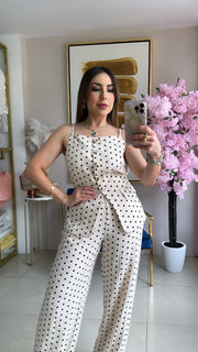 Linen Polka Pant Set
